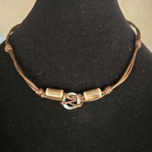 NWT Brown Cord Necklace Rustic Minimalist Neutral Beaded